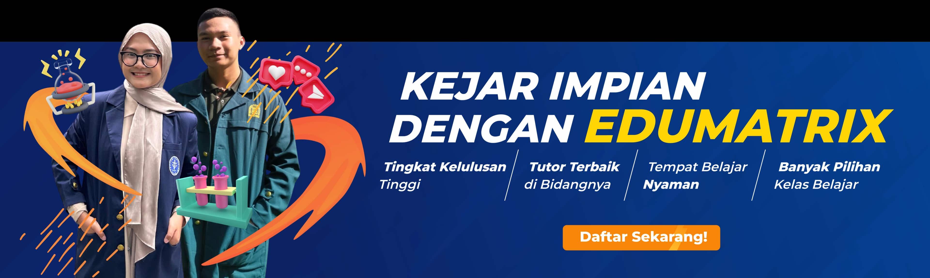 Banner promo pendaftaran bimbel les privat Edumatrix Indonesia