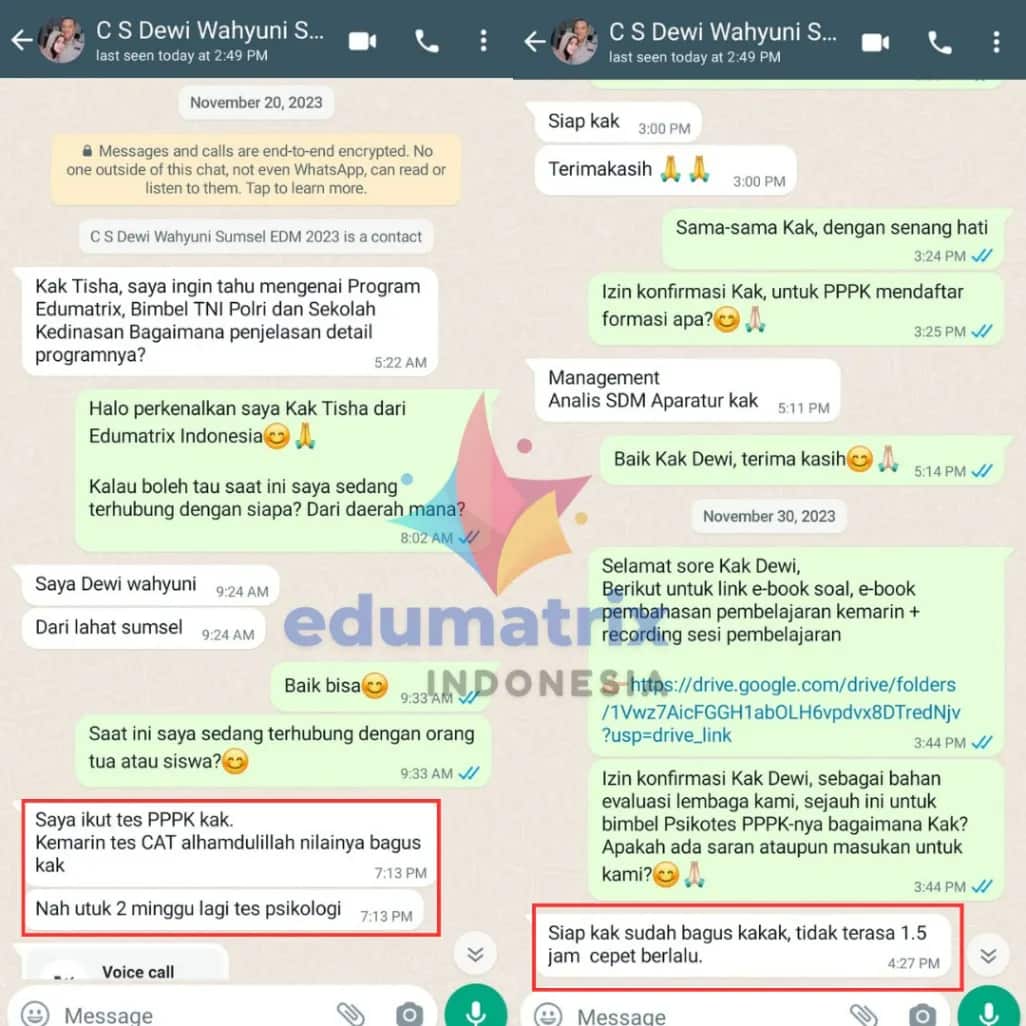 Testimoni Siswa Edumatrix Indonesia