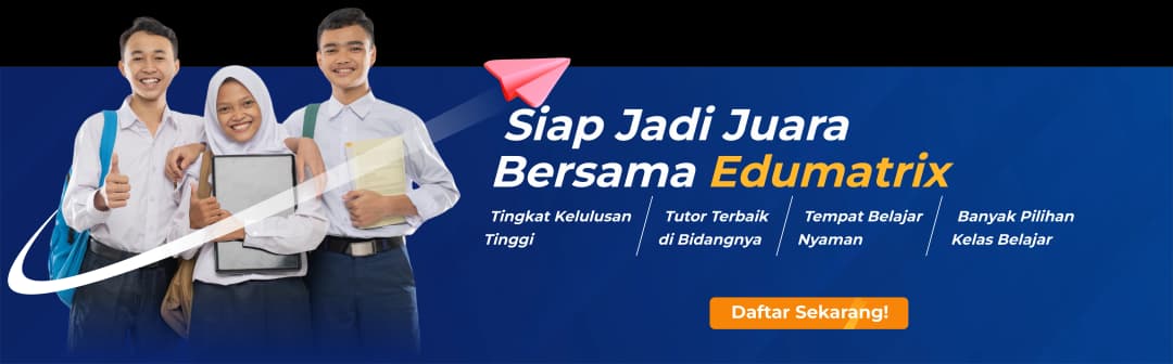 Banner promo pendaftaran bimbel les privat Edumatrix Indonesia