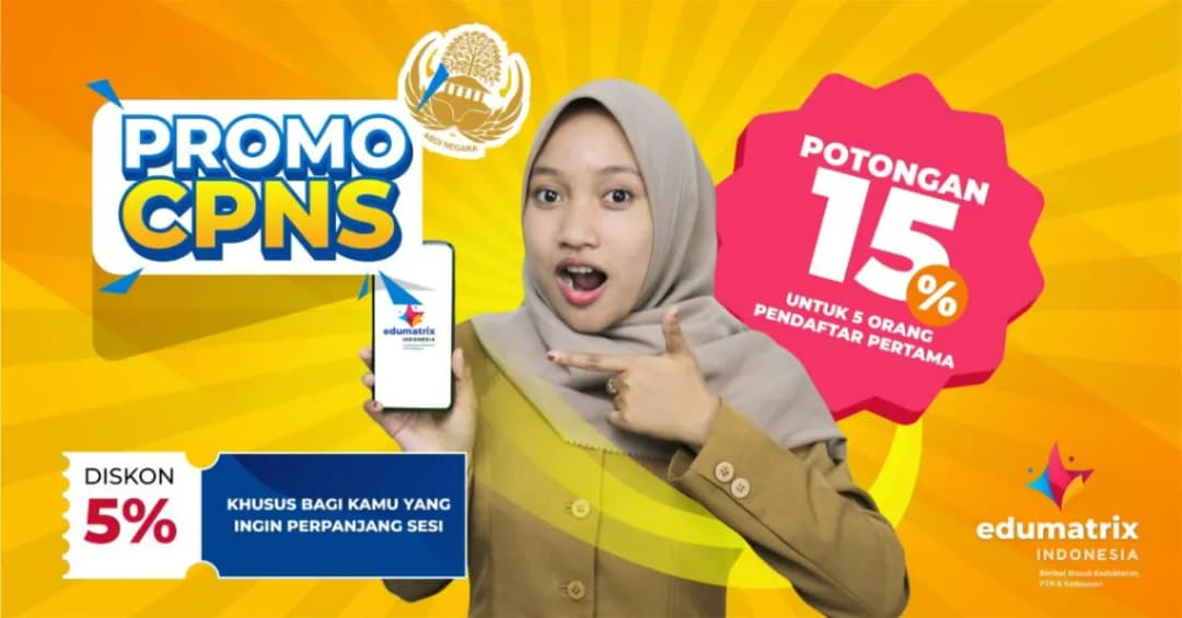 Banner promo pendaftaran bimbel les privat Edumatrix Indonesia