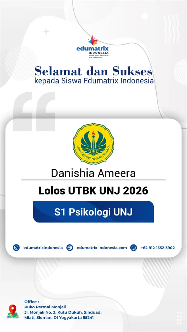 Foto Kelulusan Siswa Bimbel SNBT Edumatrix Indonesia 43