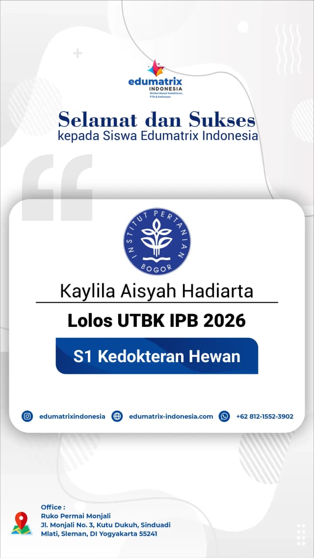 Foto Kelulusan Siswa Bimbel SNBT Edumatrix Indonesia 44