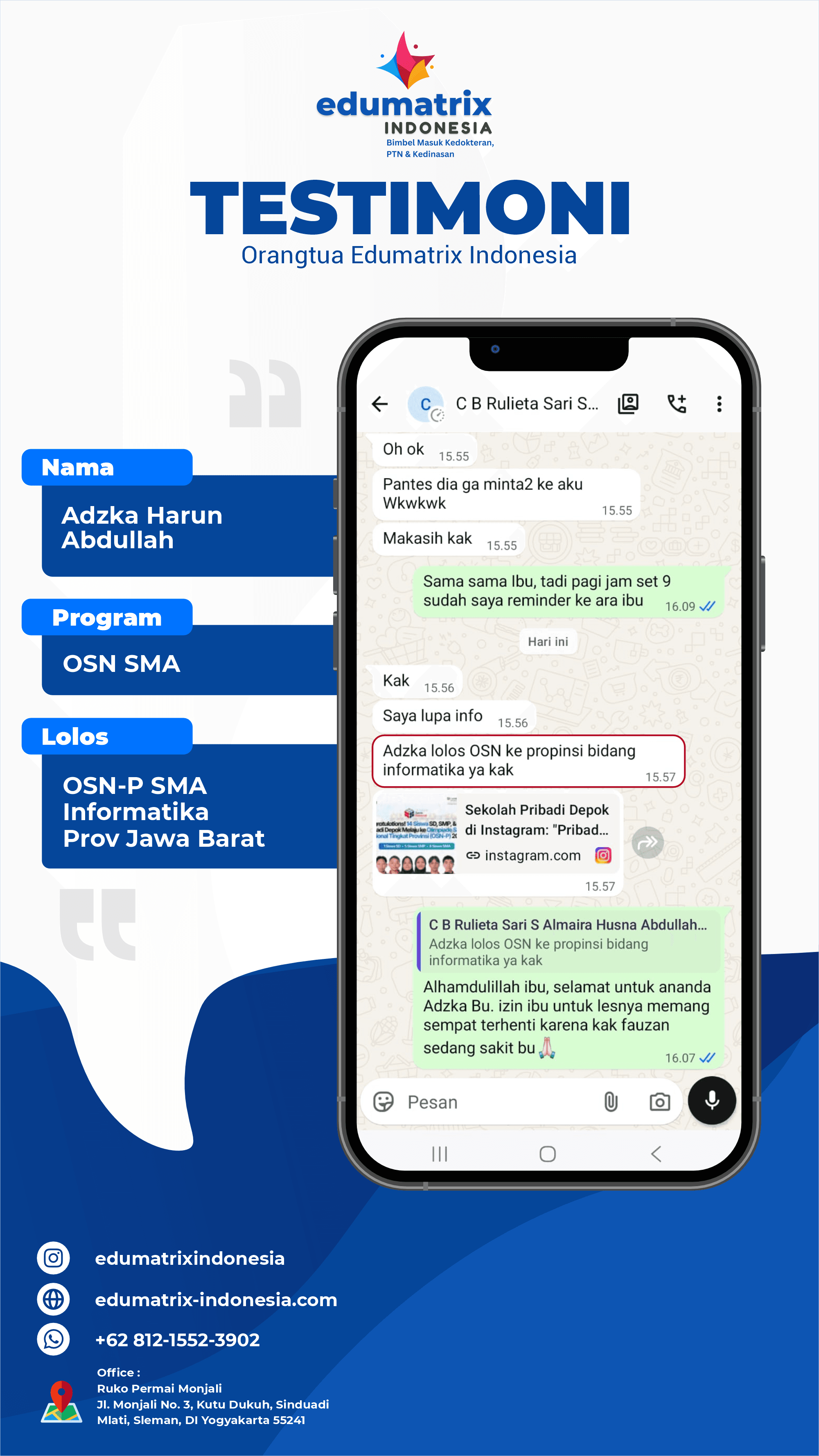 Testimoni Adzka Harun Abdullah