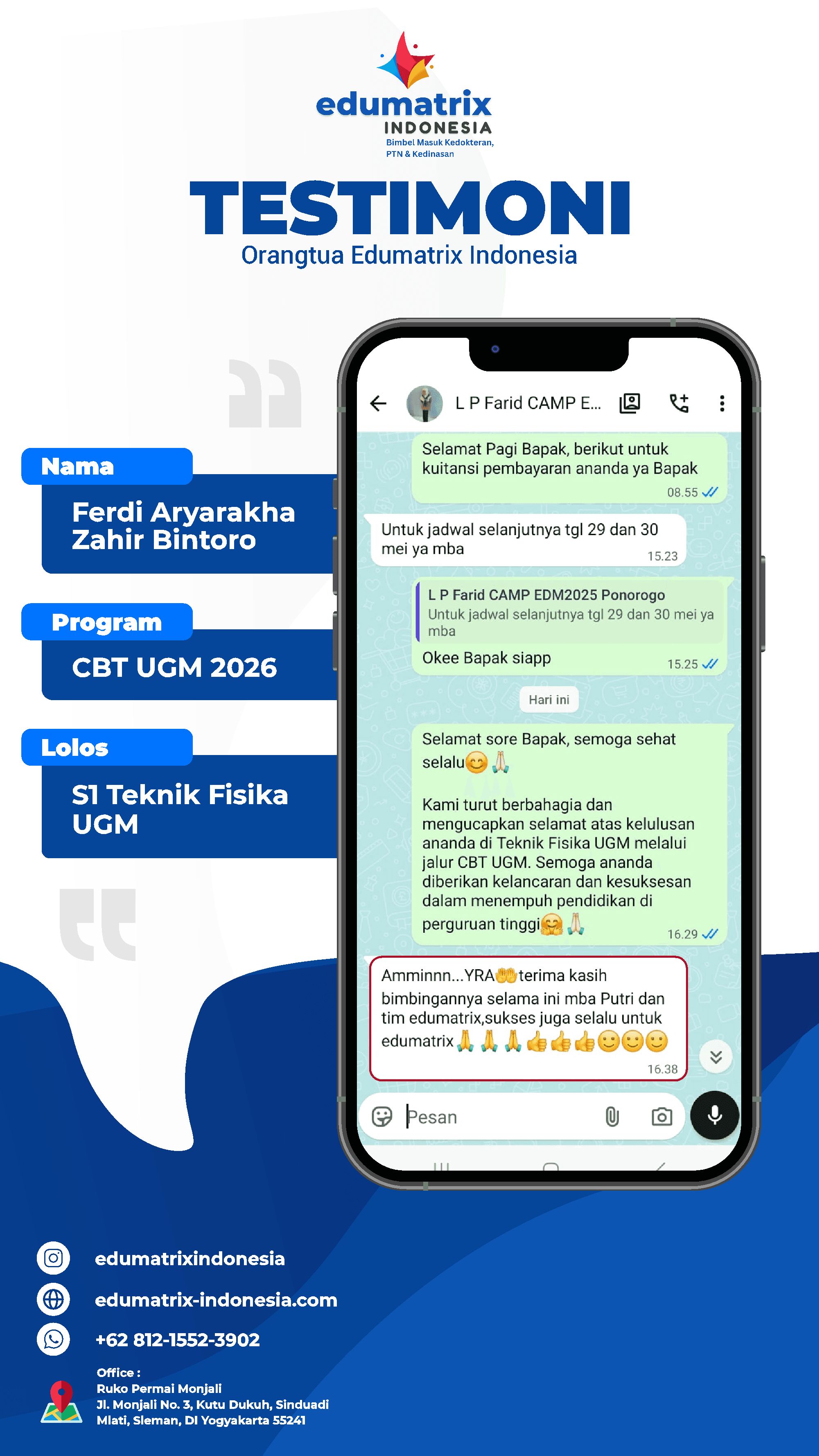 Testimoni Ferdi Aryarakha Zahir Bintoro