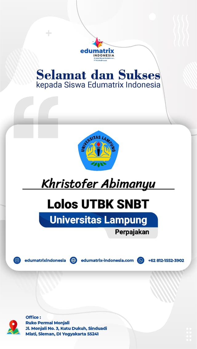 Bimbel Privat UTBK SNBT Terbaik - Edumatrix Indonesia