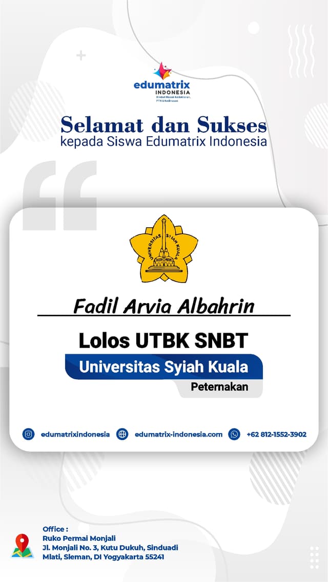 Bimbel Privat UTBK SNBT Terbaik - Edumatrix Indonesia