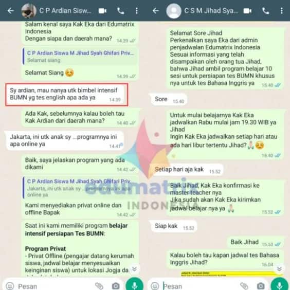 Testimoni Siswa 2 Edumatrix Indonesia Testimoni Siswa 2 Edumatrix Indonesia